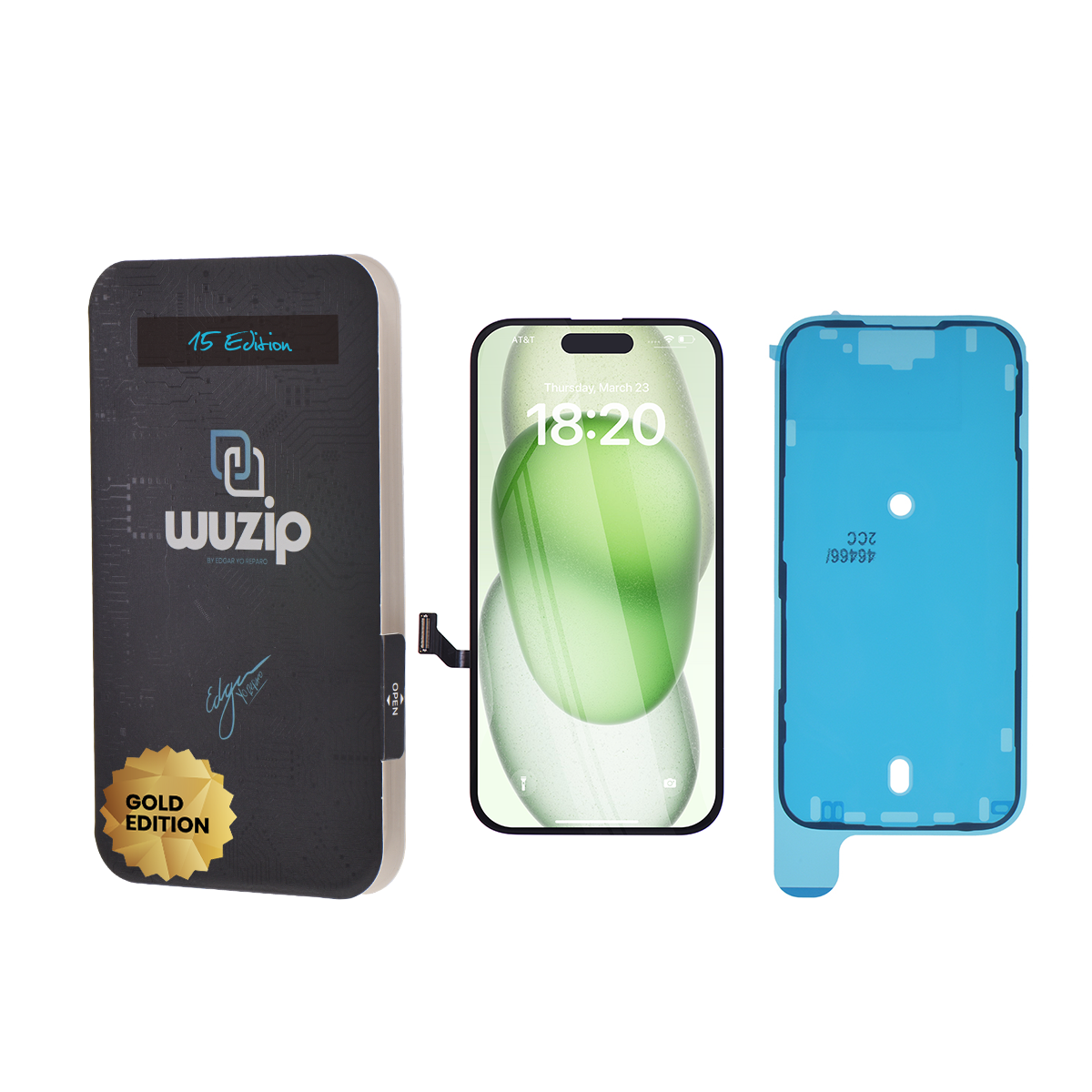 Pantalla Wuzip Gold Edition para iPhone 15 (OLED)
