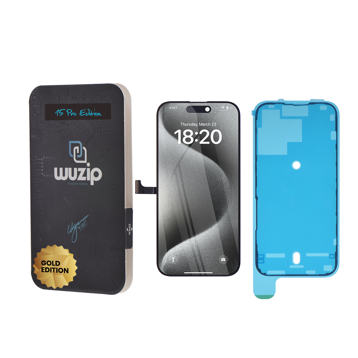 Pantalla Wuzip Gold Edition para iPhone 15 Pro (OLED)