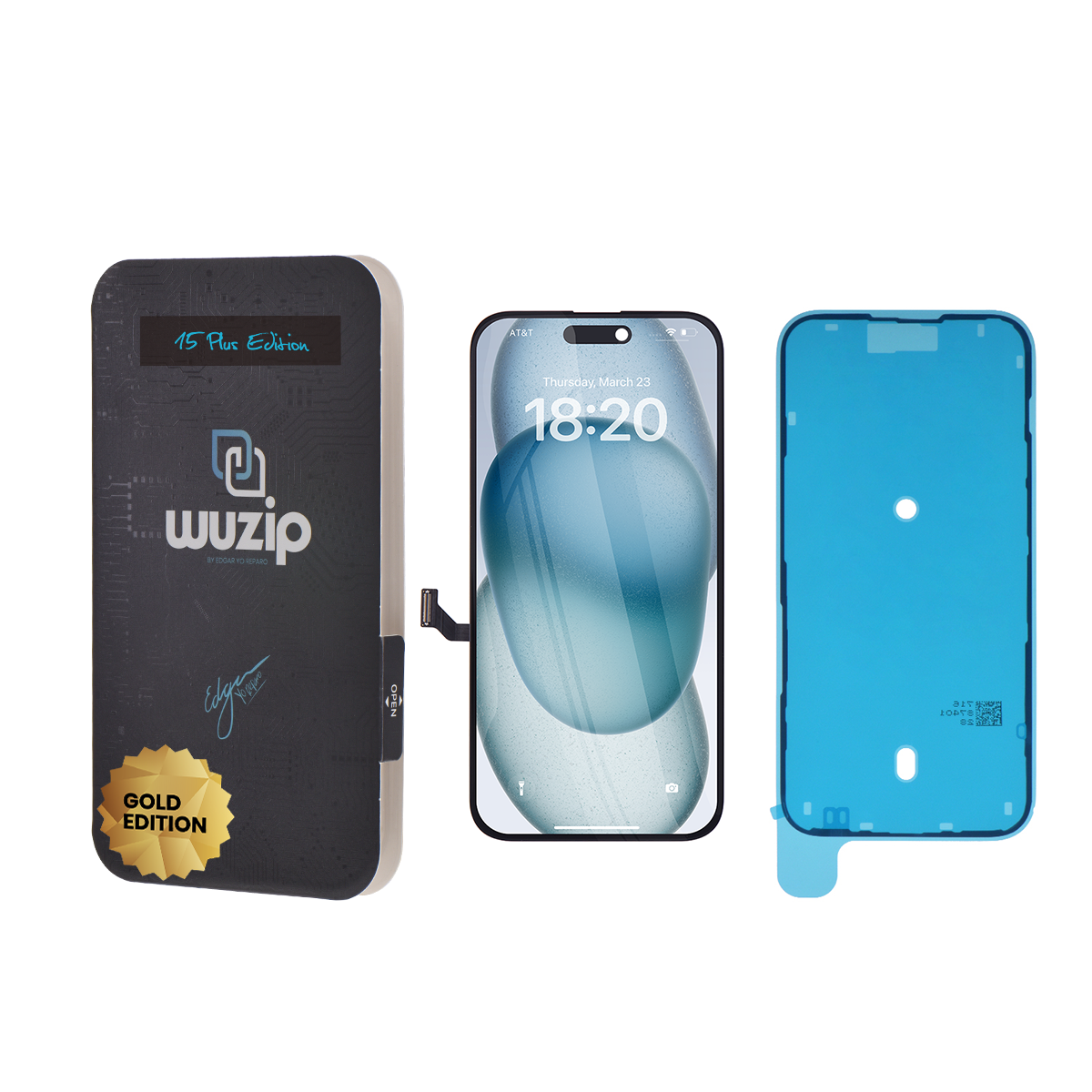 Pantalla Wuzip Gold Edition para iPhone 15 Plus (OLED)
