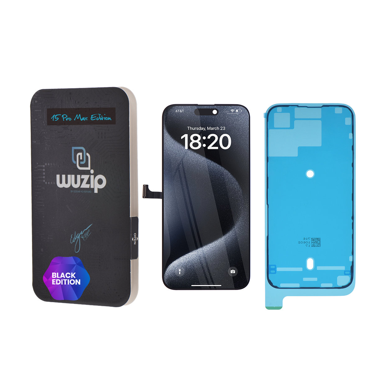 Pantalla Wuzip Black Edition para iPhone 15 Pro Max ( OEM - Original RFB )