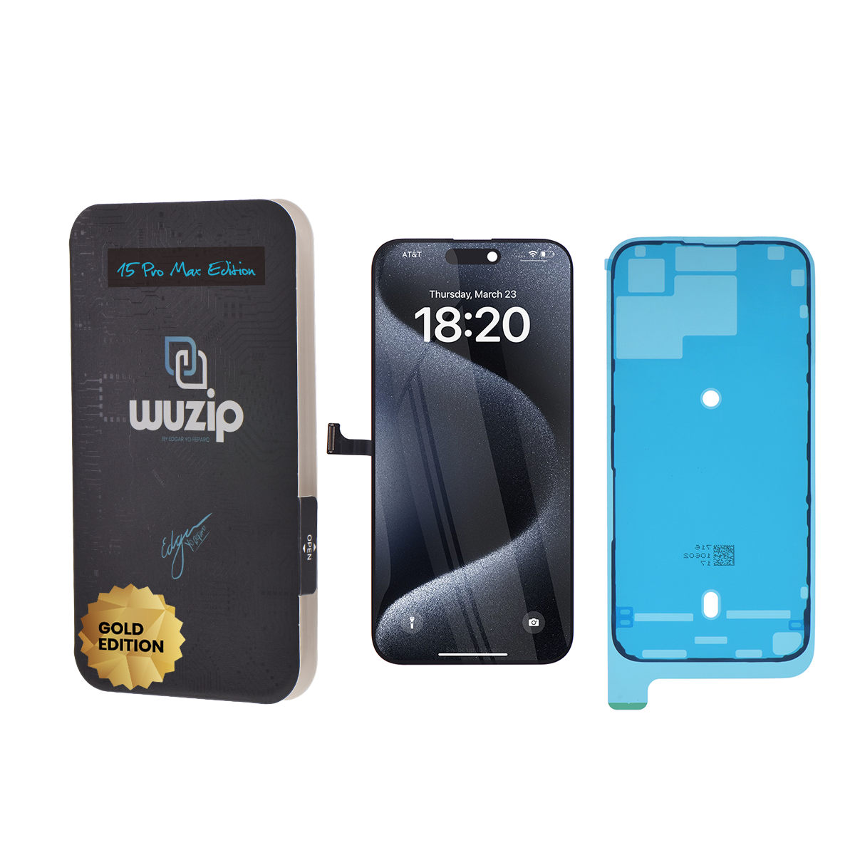 Pantalla Wuzip Gold Edition para iPhone 15 Pro Max (OLED)