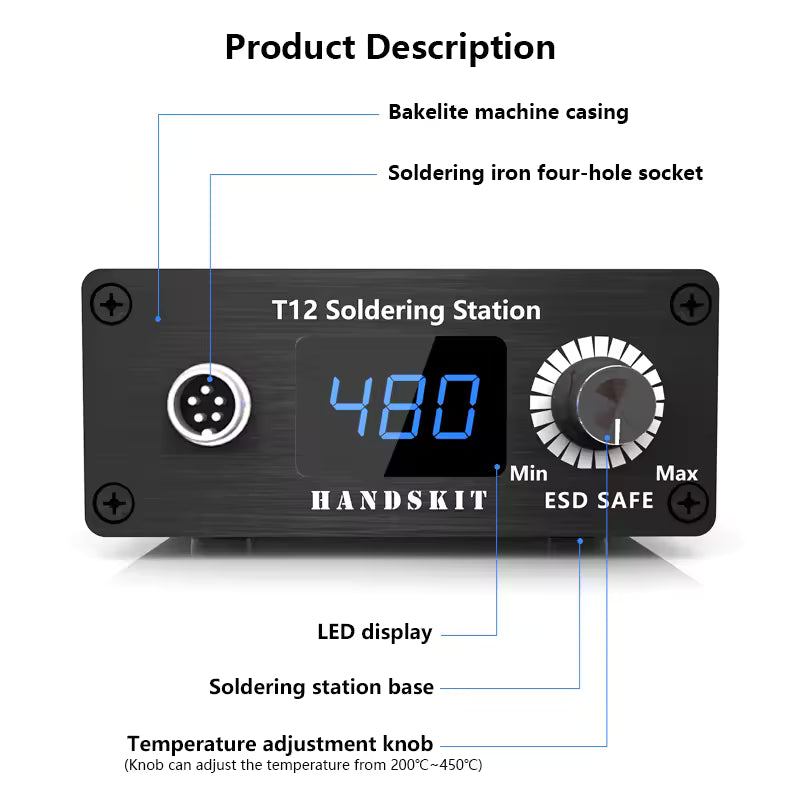 Estación de soldadura LED Digital T12
