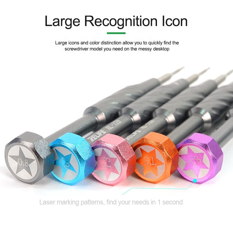 Juego de destornilladores magnéticos de precisión Relife RL-728B 2D